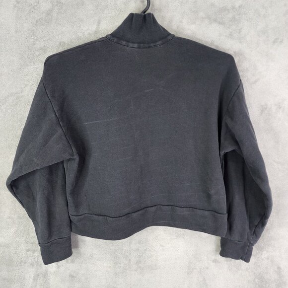 Womens Black The North Face Pullover Crop Sweatshirt 1/4 Zip Long Sleeve Size L - Picture 7 of 10